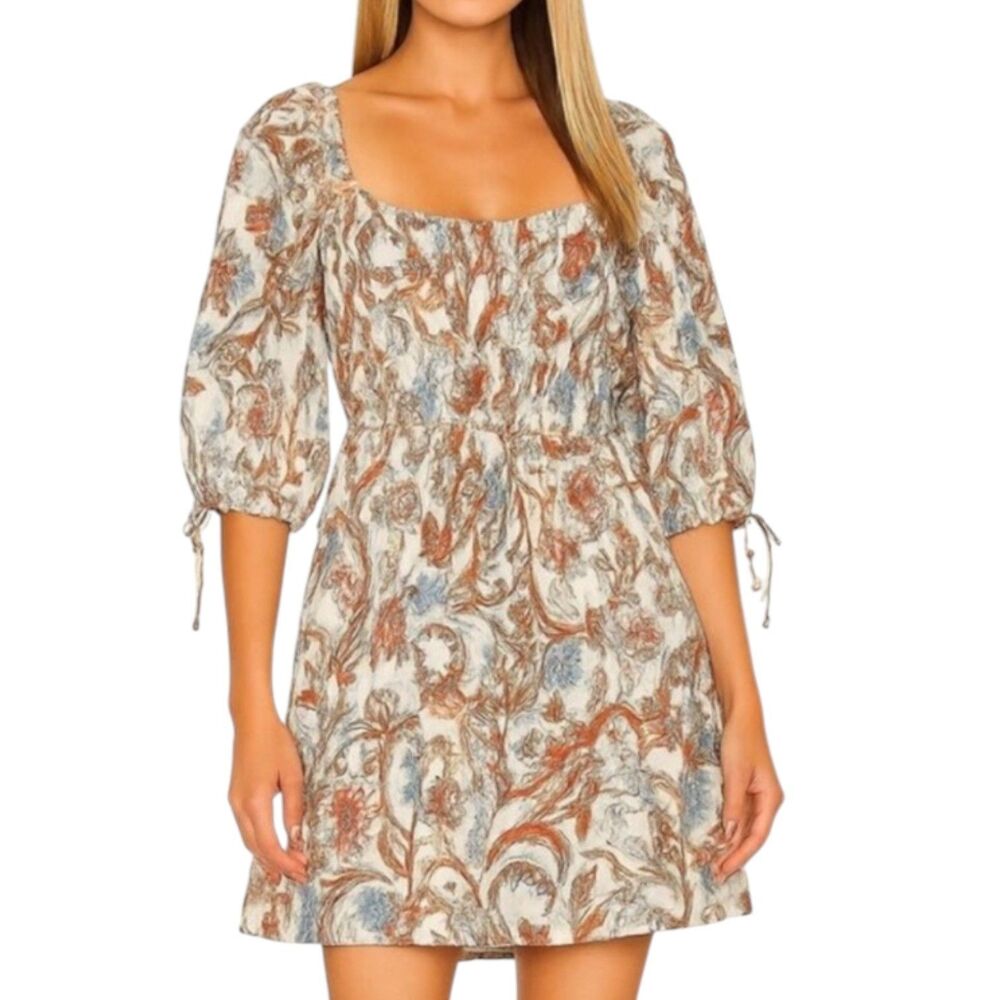House Of Harlow 1960 Nicole Richie Mini Dress Off Shoulder Bird Paisley M